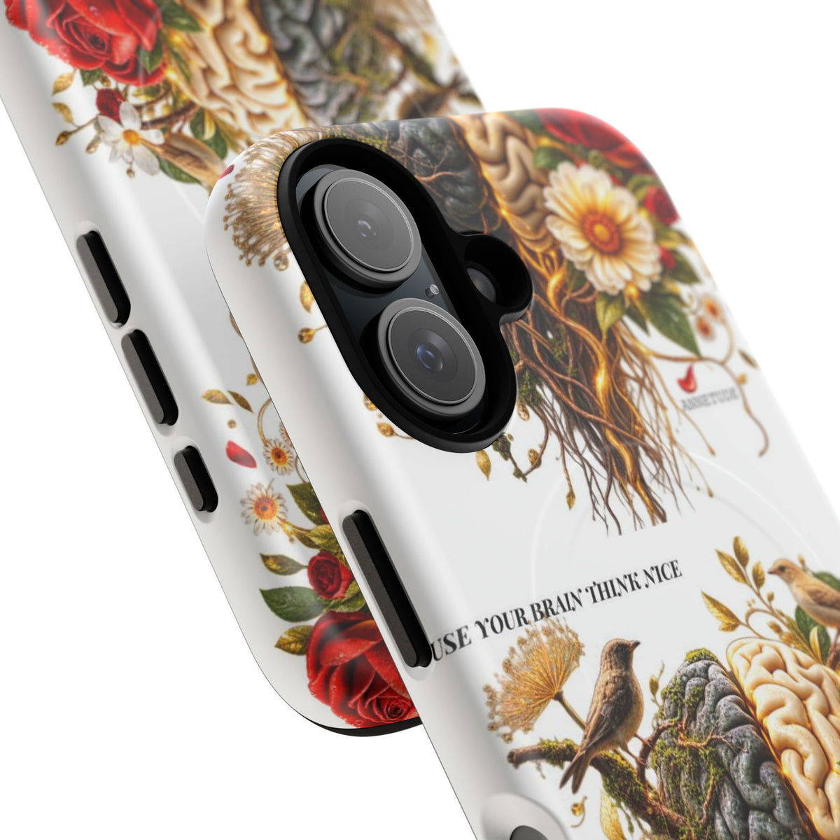 Phone Case — 'Use Your Brainy Think, Son' Floral Brain Magnetic Case