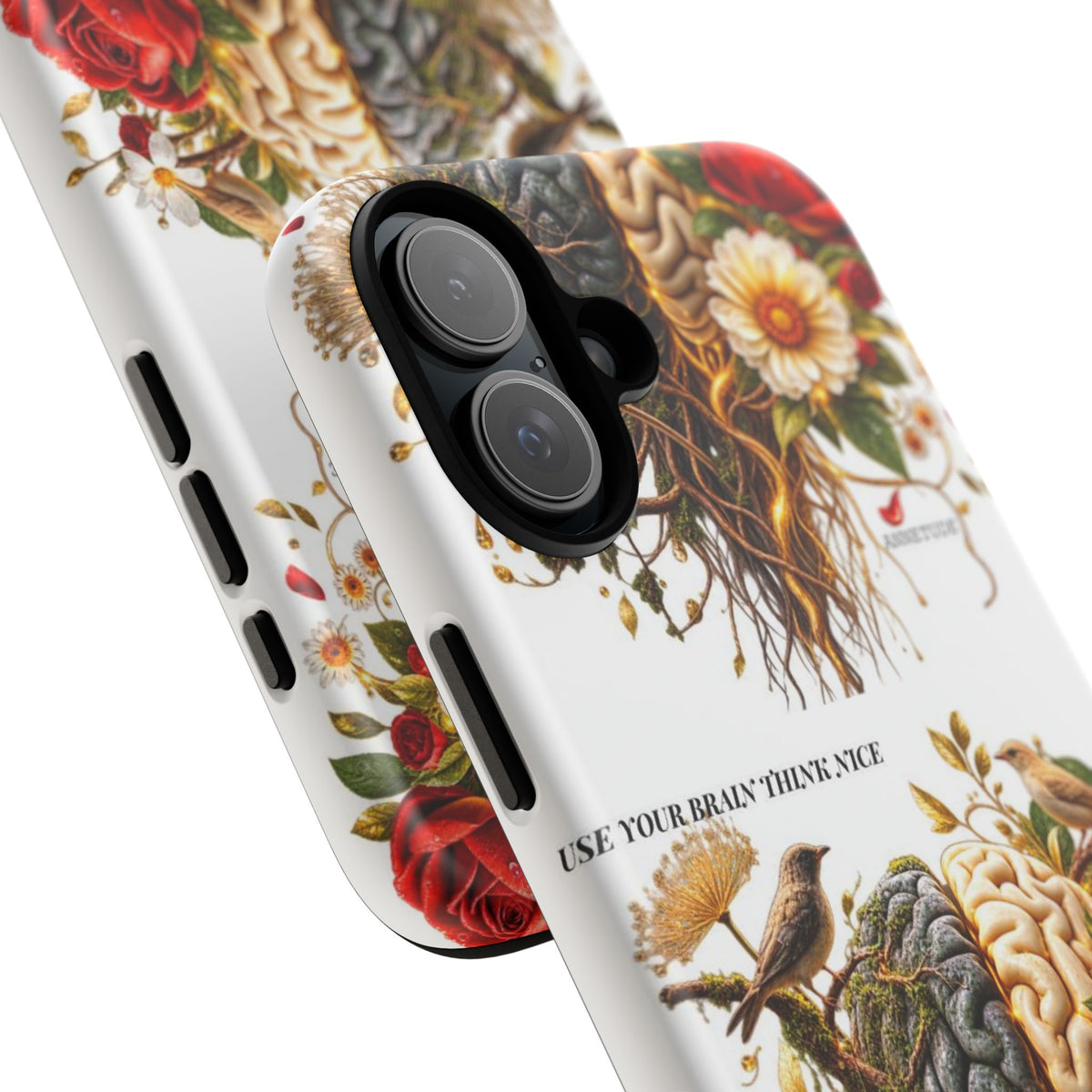 Phone Case — Floral Brain Illustration Protective Cover