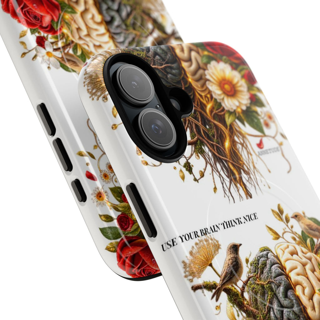 Phone Case — 'Use Your Brainy Think, Son' Floral Brain Magnetic Case