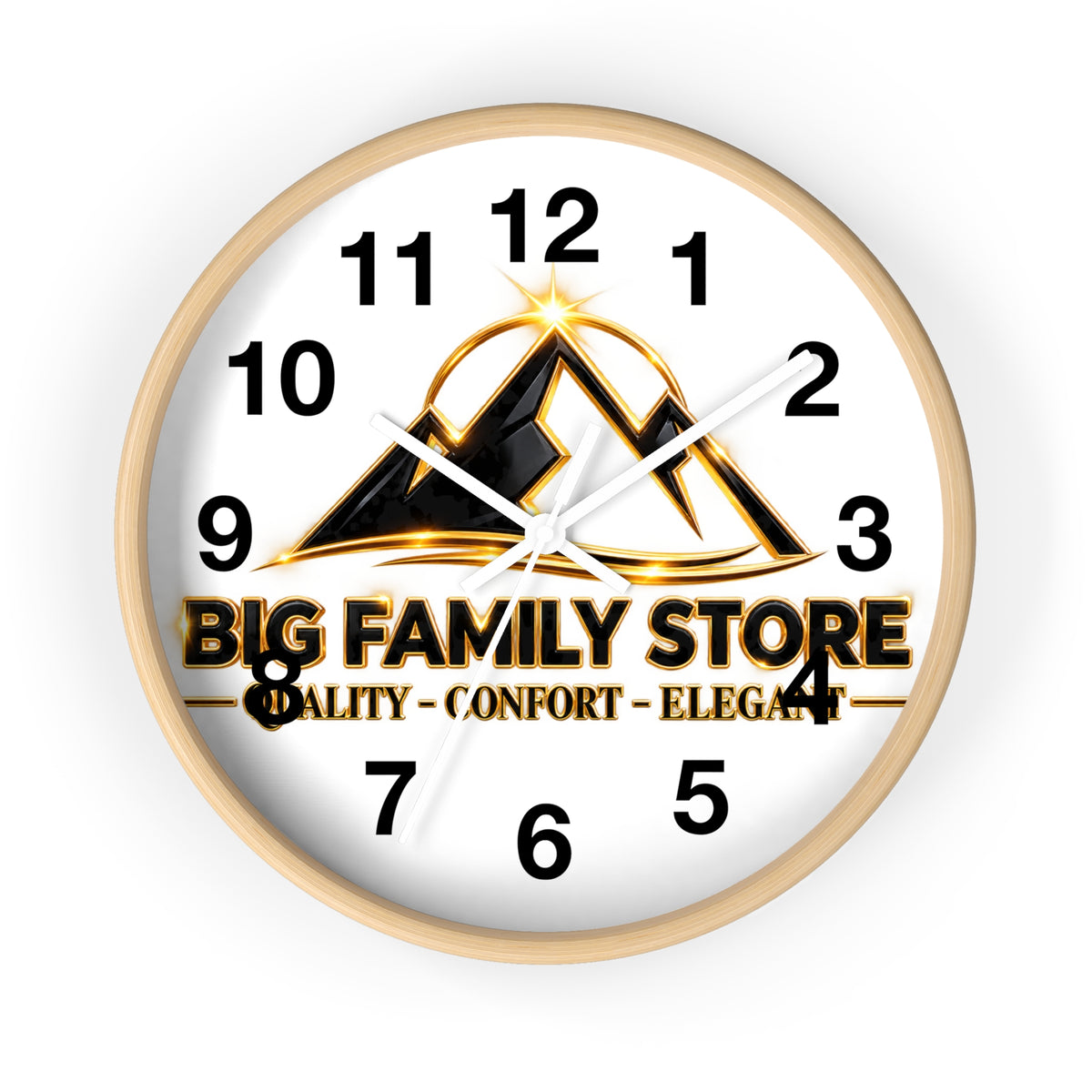 Big Family Store Logo Wall Clock — Elegant Branded Home Clock