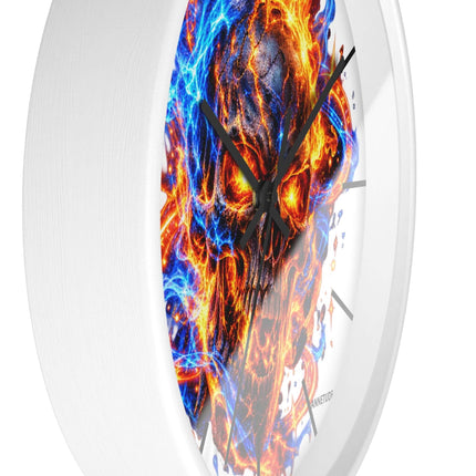Flaming Skull Wall Clock — Fire & Ice Gothic — view 11