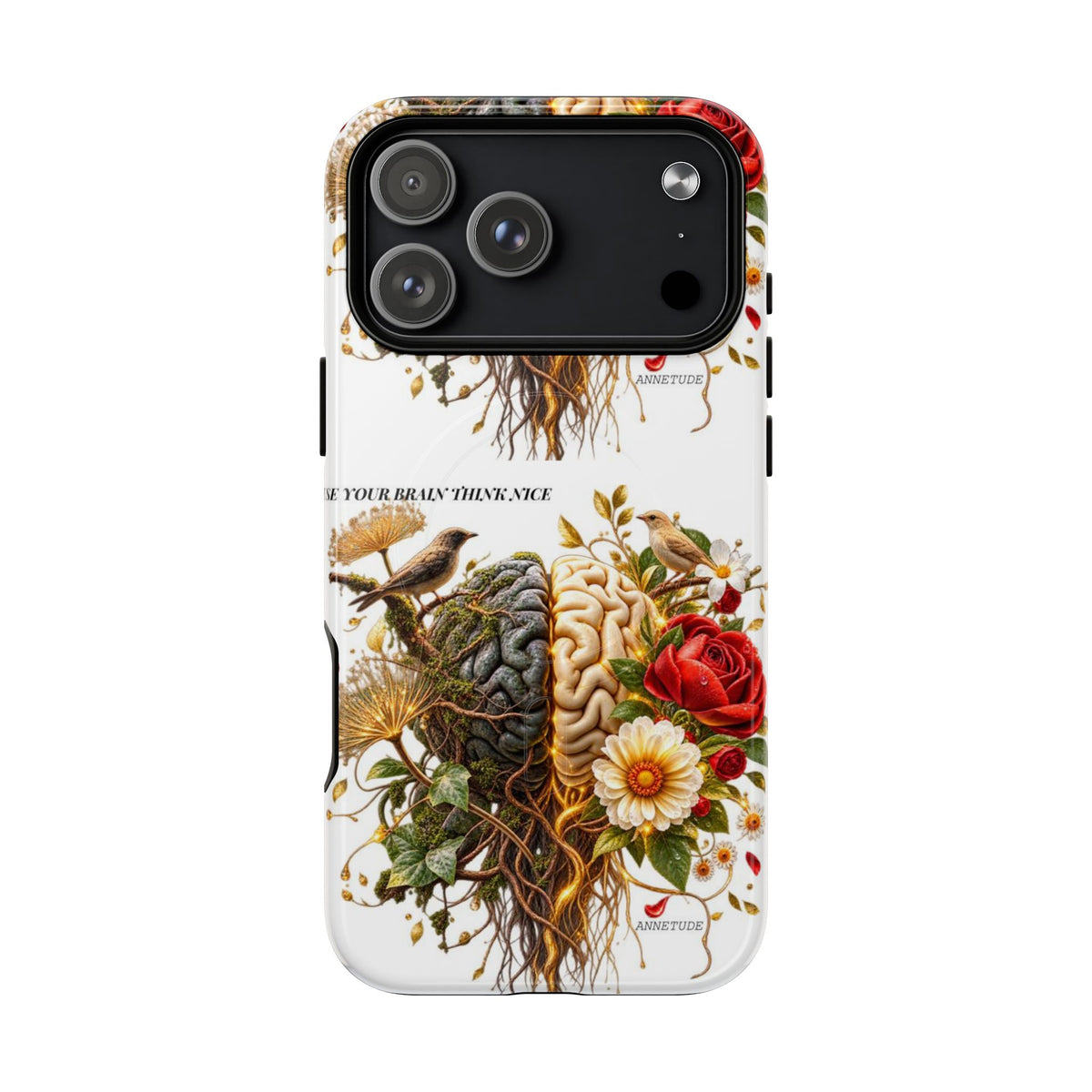 Phone Case — 'Use Your Brainy Think, Son' Floral Brain Magnetic Case
