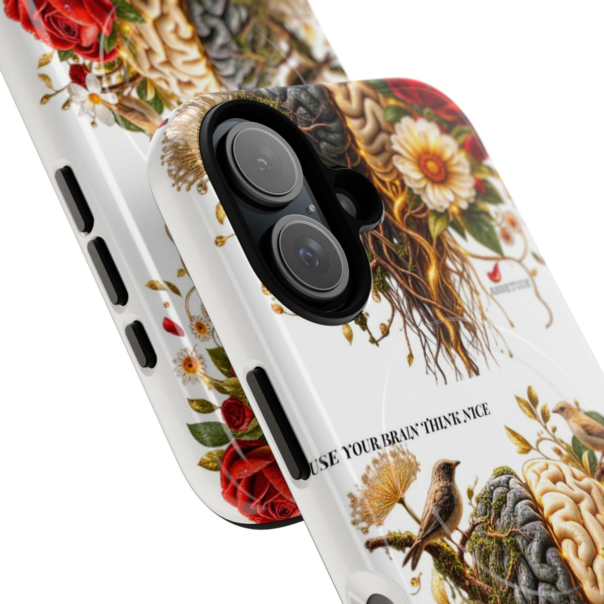 Phone Case — 'Use Your Brainy Think, Son' Floral Brain Magnetic Case