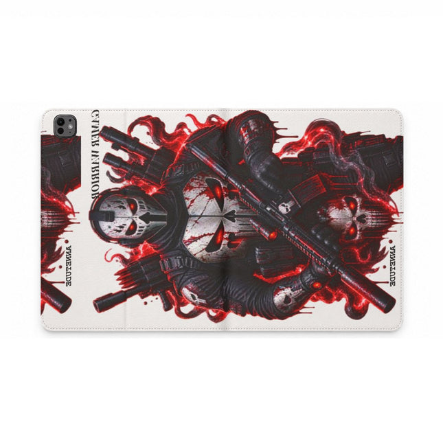 Tablet Case — Red & Black Skull Soldier Tactical Folio — view 2