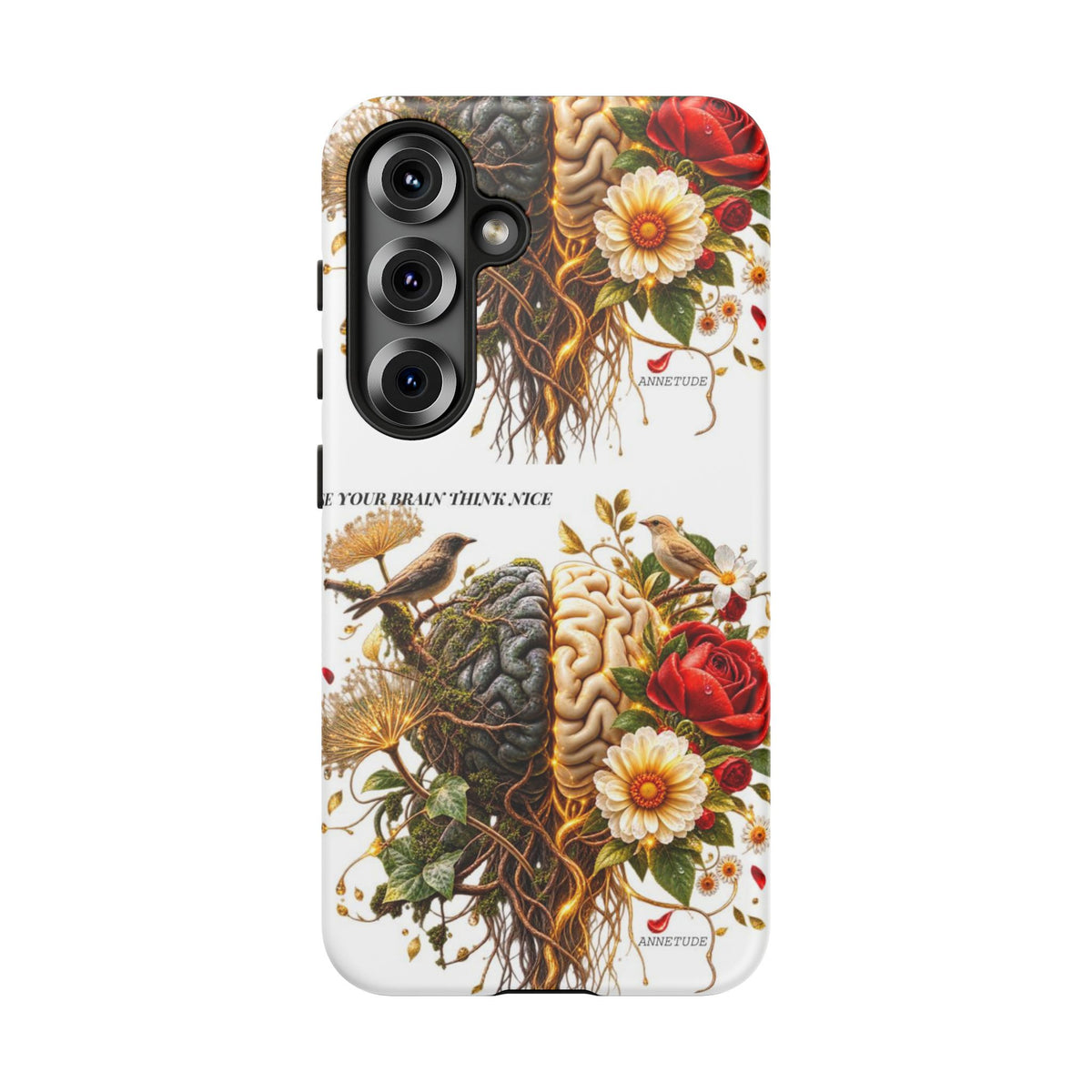 Phone Case — Floral Brain Illustration Protective Cover