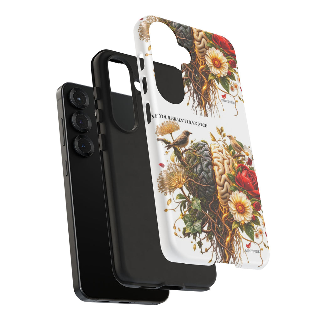 Phone Case — Floral Brain Illustration Protective Cover