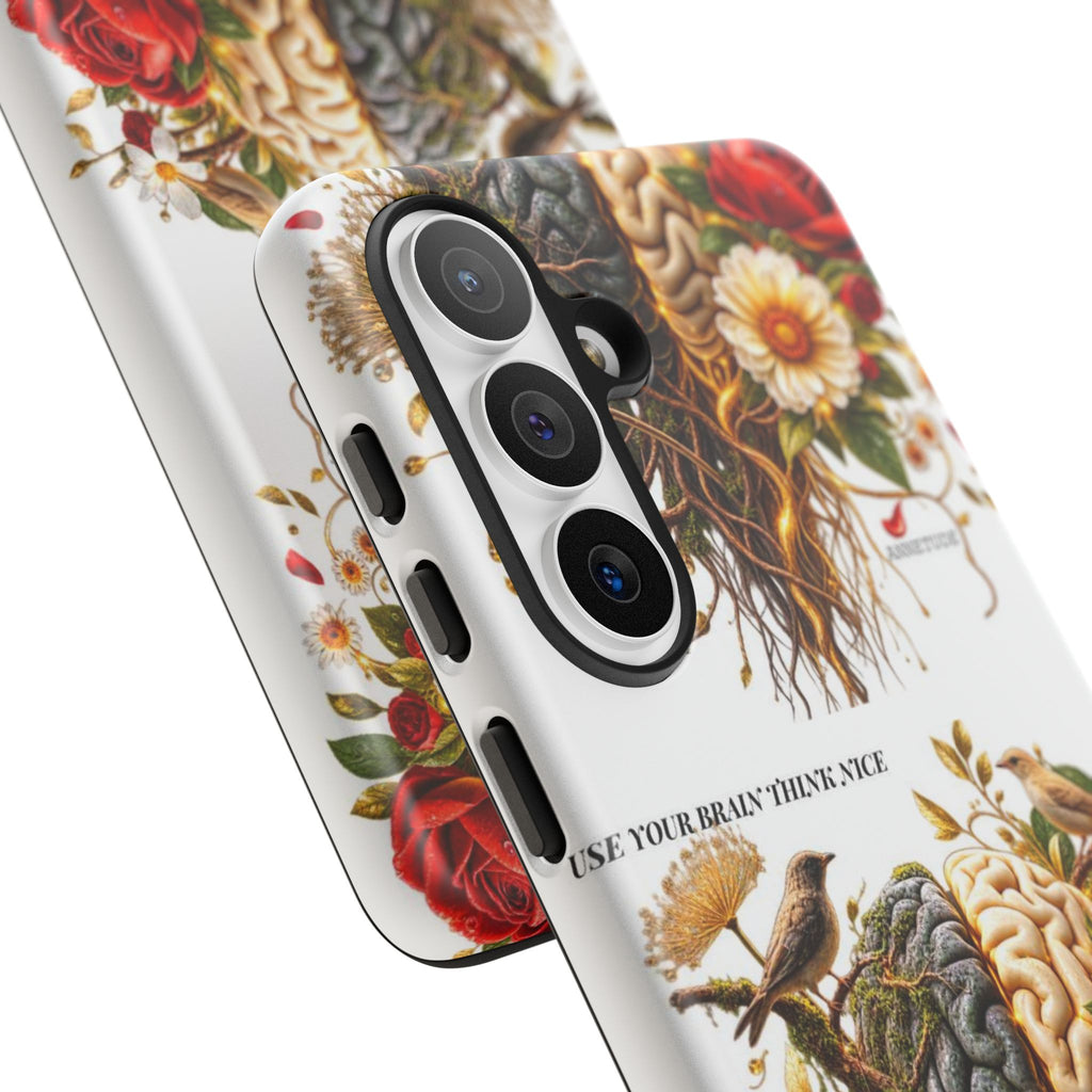 Phone Case — Floral Brain Illustration Protective Cover