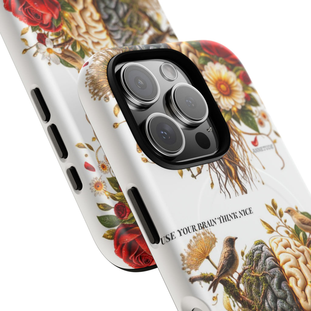 Phone Case — 'Use Your Brainy Think, Son' Floral Brain Magnetic Case