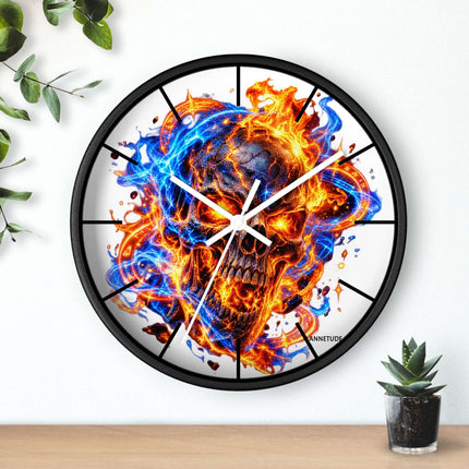Flaming Skull Wall Clock — Fire & Ice Gothic — view 10
