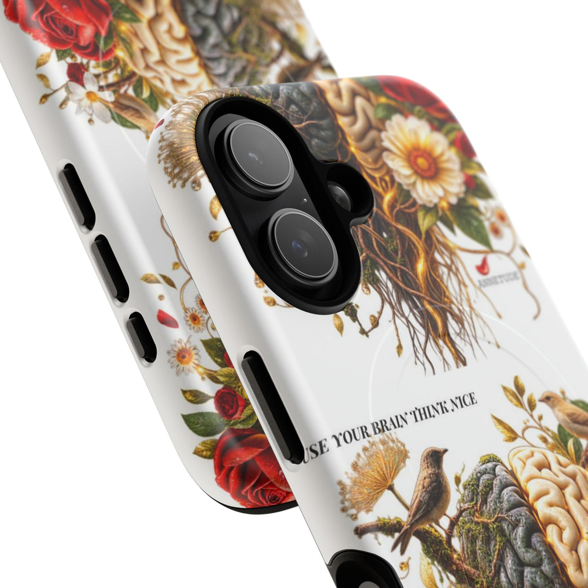 Phone Case — 'Use Your Brainy Think, Son' Floral Brain Magnetic Case