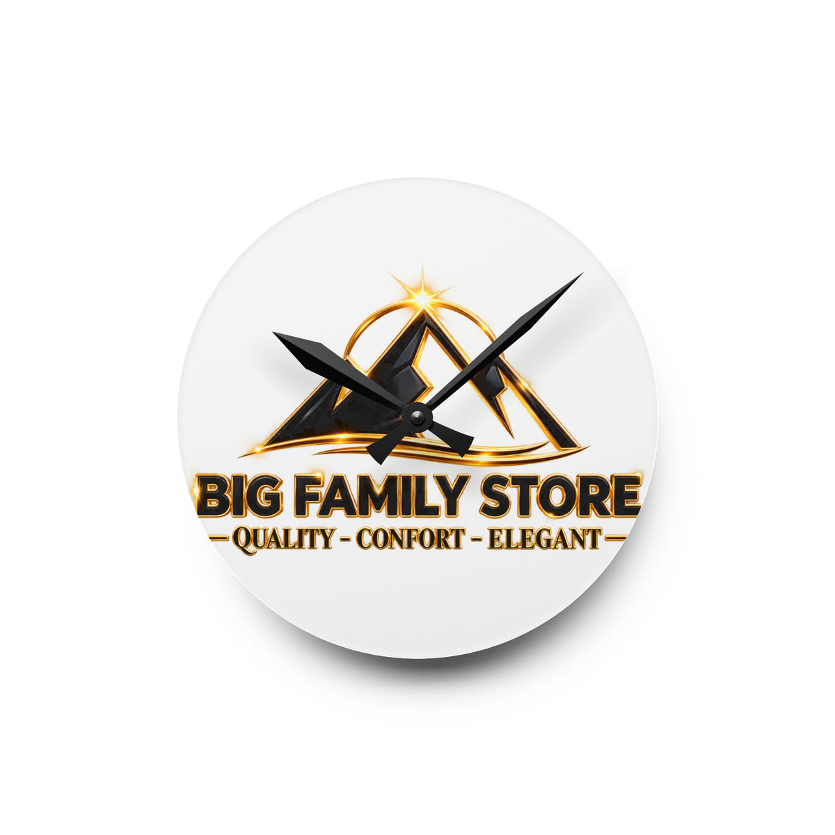 Acrylic Wall Clock — Branded 'Big Family Store' Logo Decorative Clock