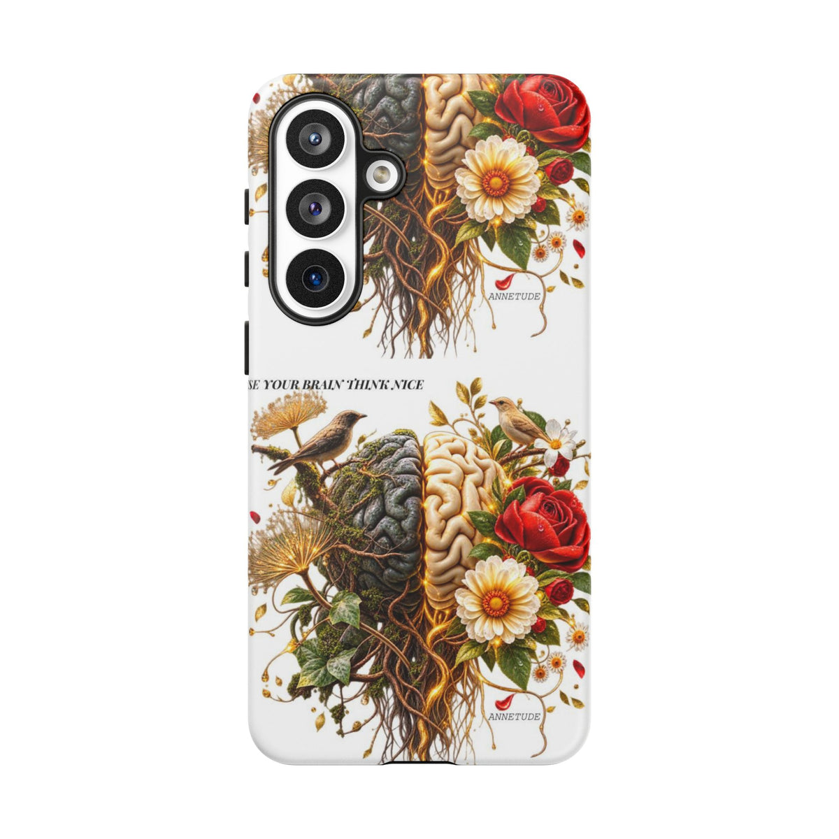Phone Case — Floral Brain Illustration Protective Cover