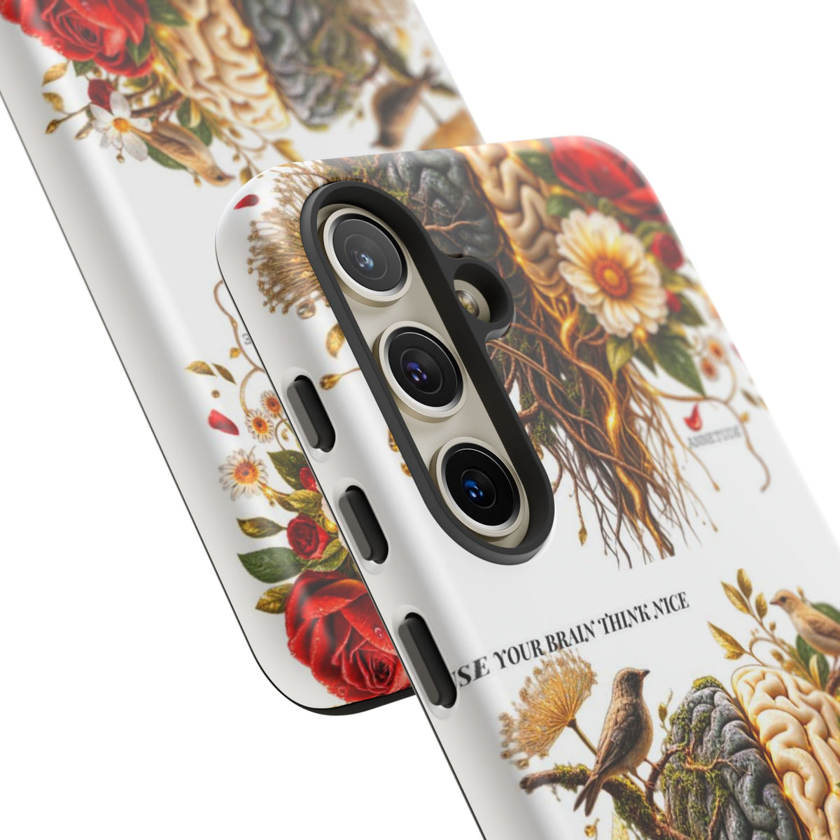 Phone Case — Floral Brain Illustration Protective Cover