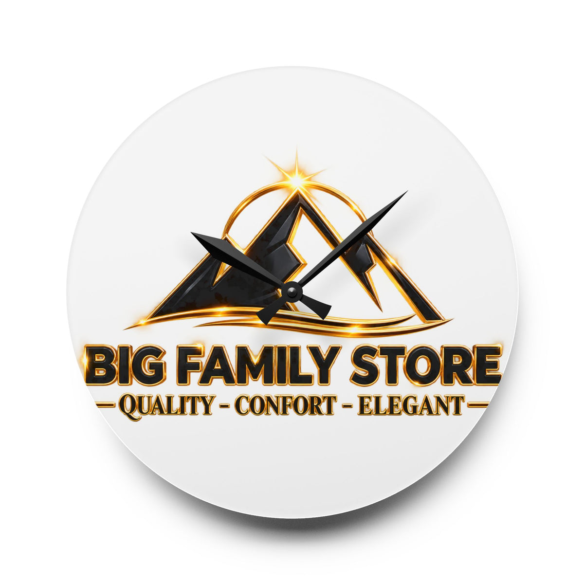 Acrylic Wall Clock — Branded 'Big Family Store' Logo Decorative Clock