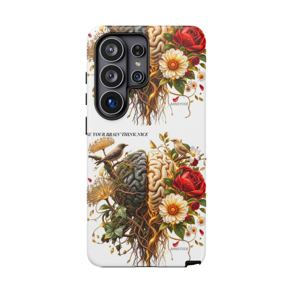 Phone Case — Floral Brain Illustration Protective Cover