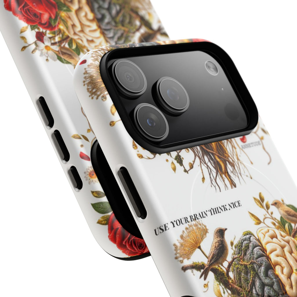 Phone Case — 'Use Your Brainy Think, Son' Floral Brain Magnetic Case