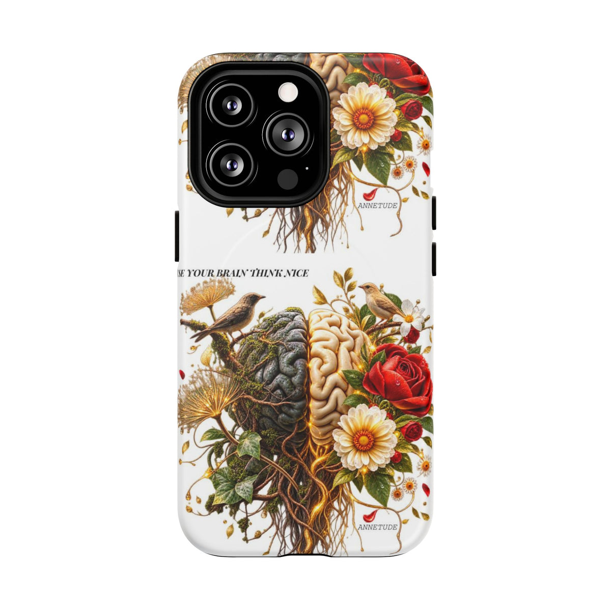 Phone Case — 'Use Your Brainy Think, Son' Floral Brain Magnetic Case