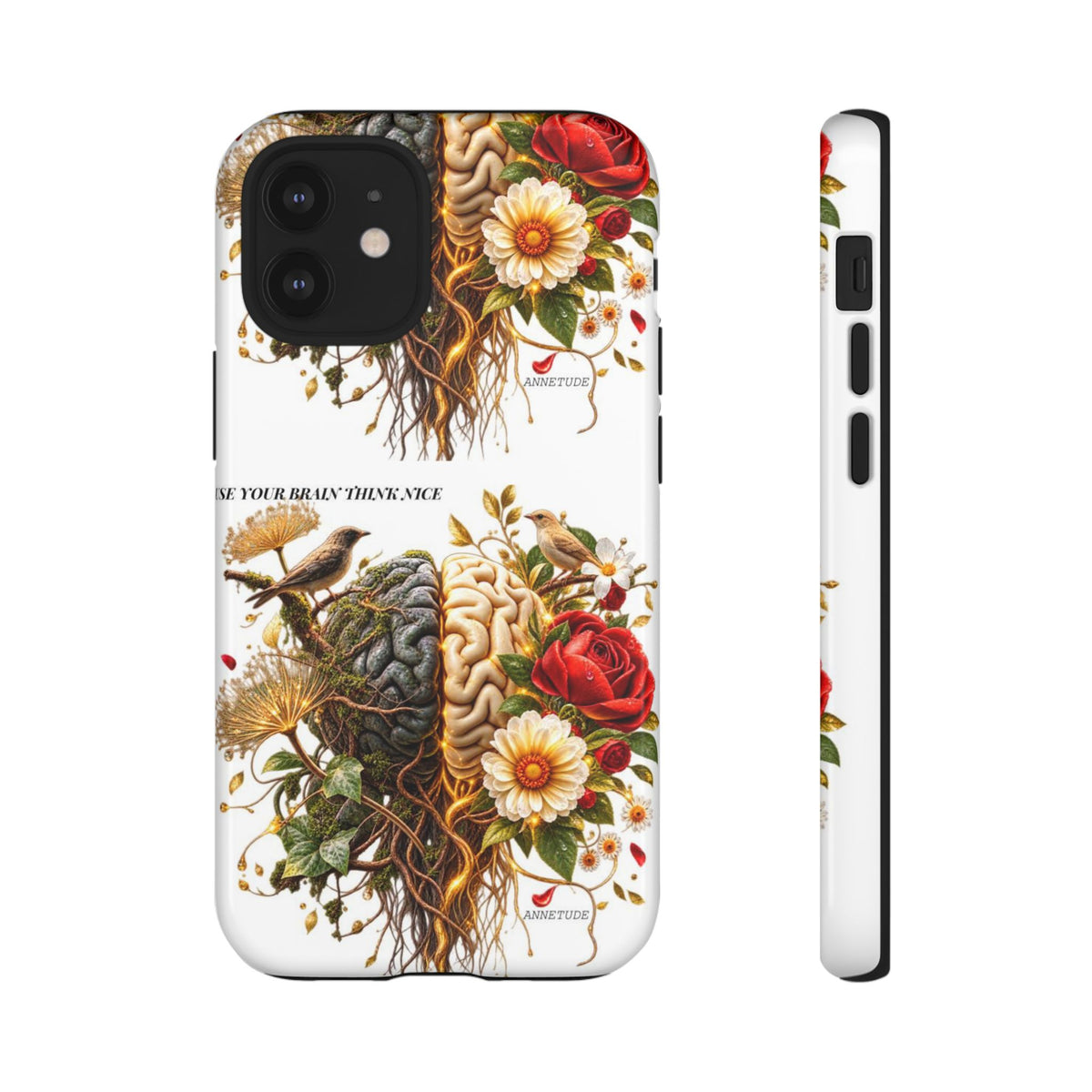 Phone Case — Floral Brain Illustration Protective Cover