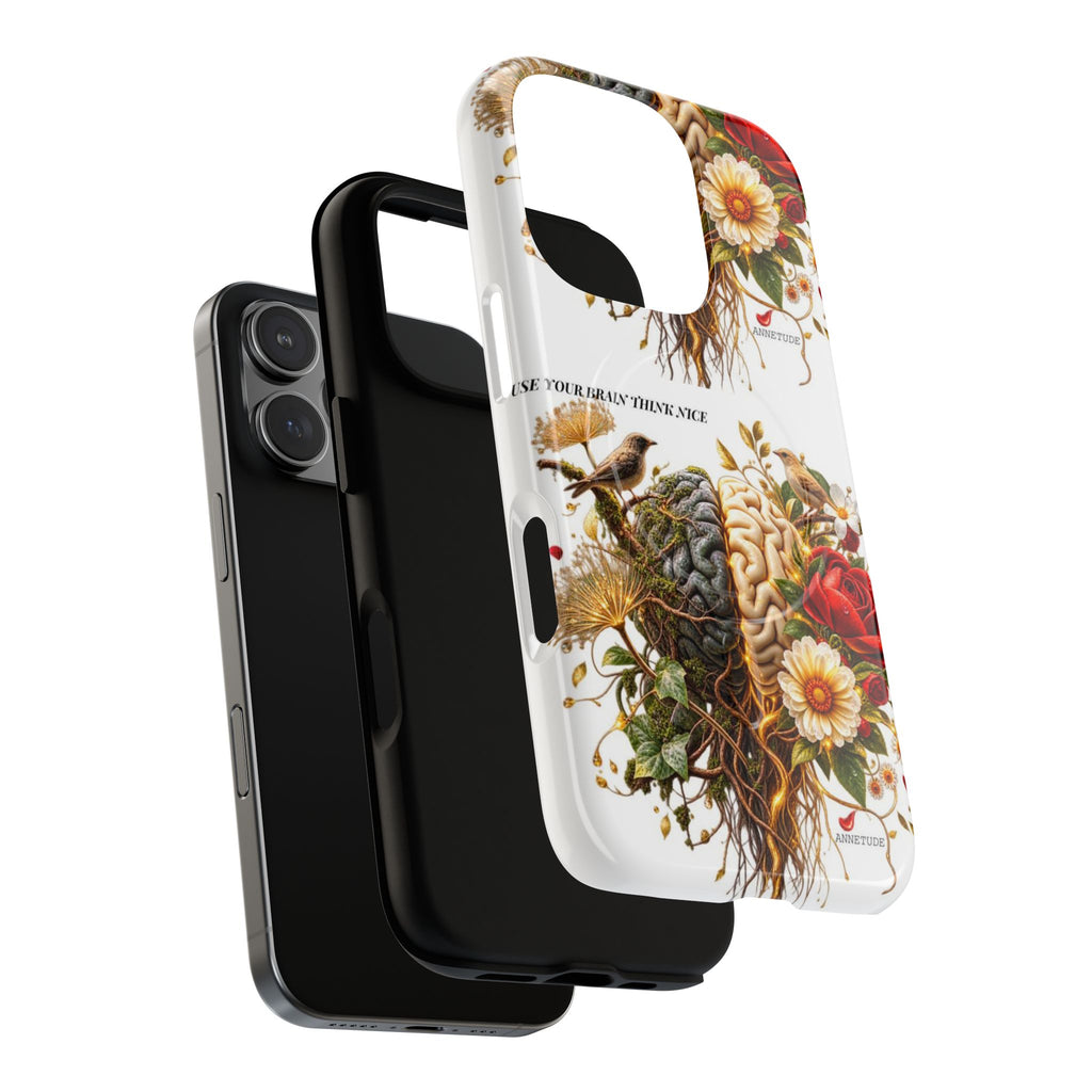 Phone Case — 'Use Your Brainy Think, Son' Floral Brain Magnetic Case