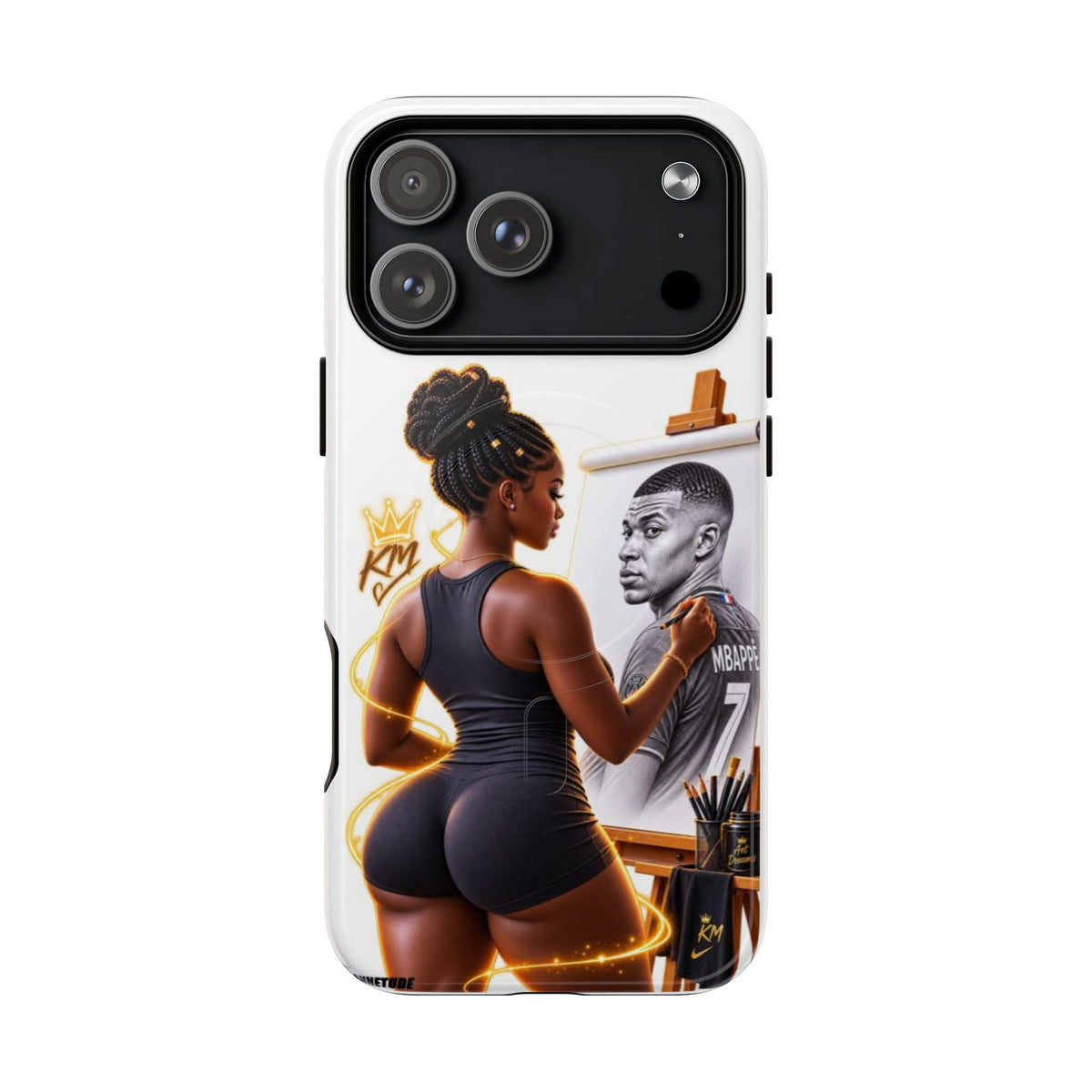 Tough Magnetic Case — Athletic Woman Painting Portrait Phone Cover (King Signature)
