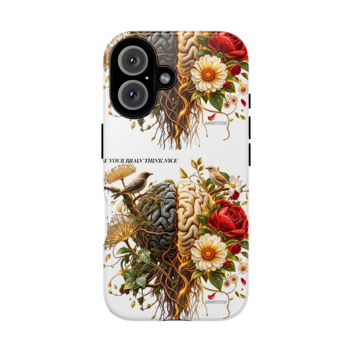 Phone Case — Floral Brain Illustration Protective Cover