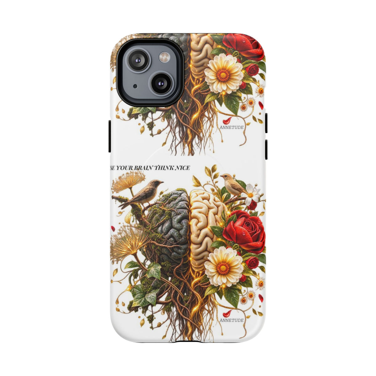 Phone Case — 'Use Your Brainy Think, Son' Floral Brain Magnetic Case