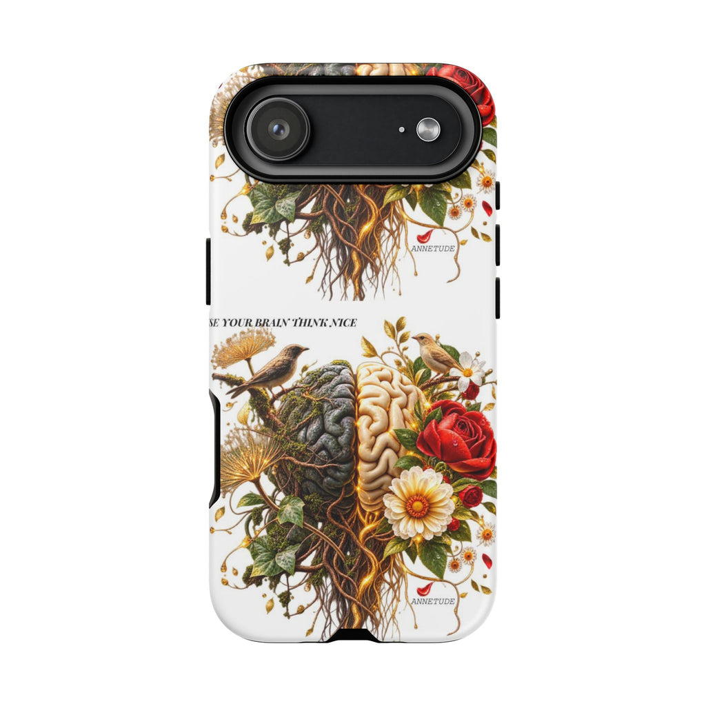 Phone Case — Floral Brain Illustration Protective Cover