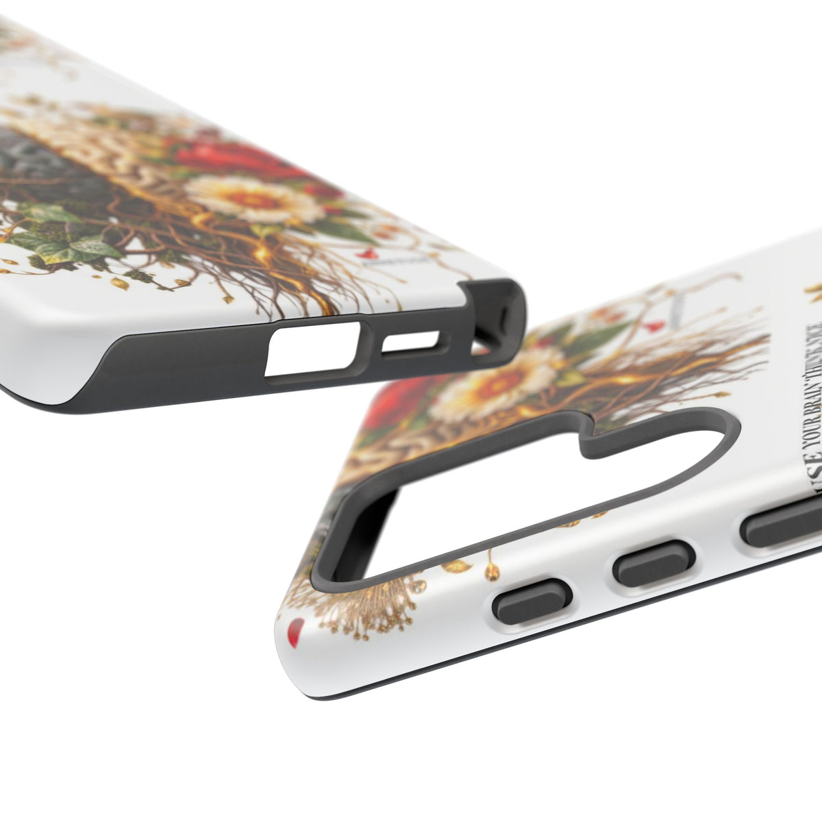 Phone Case — Floral Brain Illustration Protective Cover