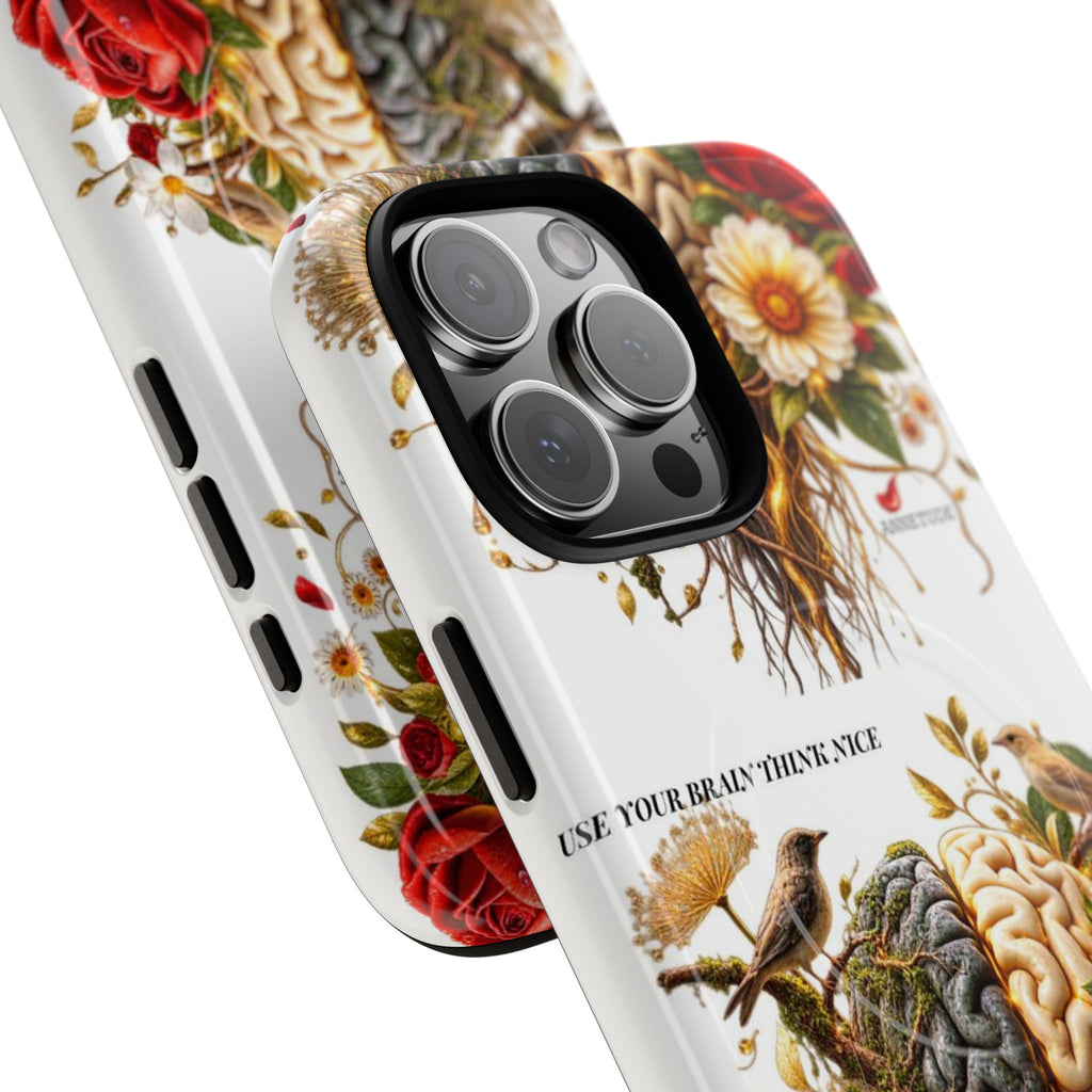 Phone Case — 'Use Your Brainy Think, Son' Floral Brain Magnetic Case