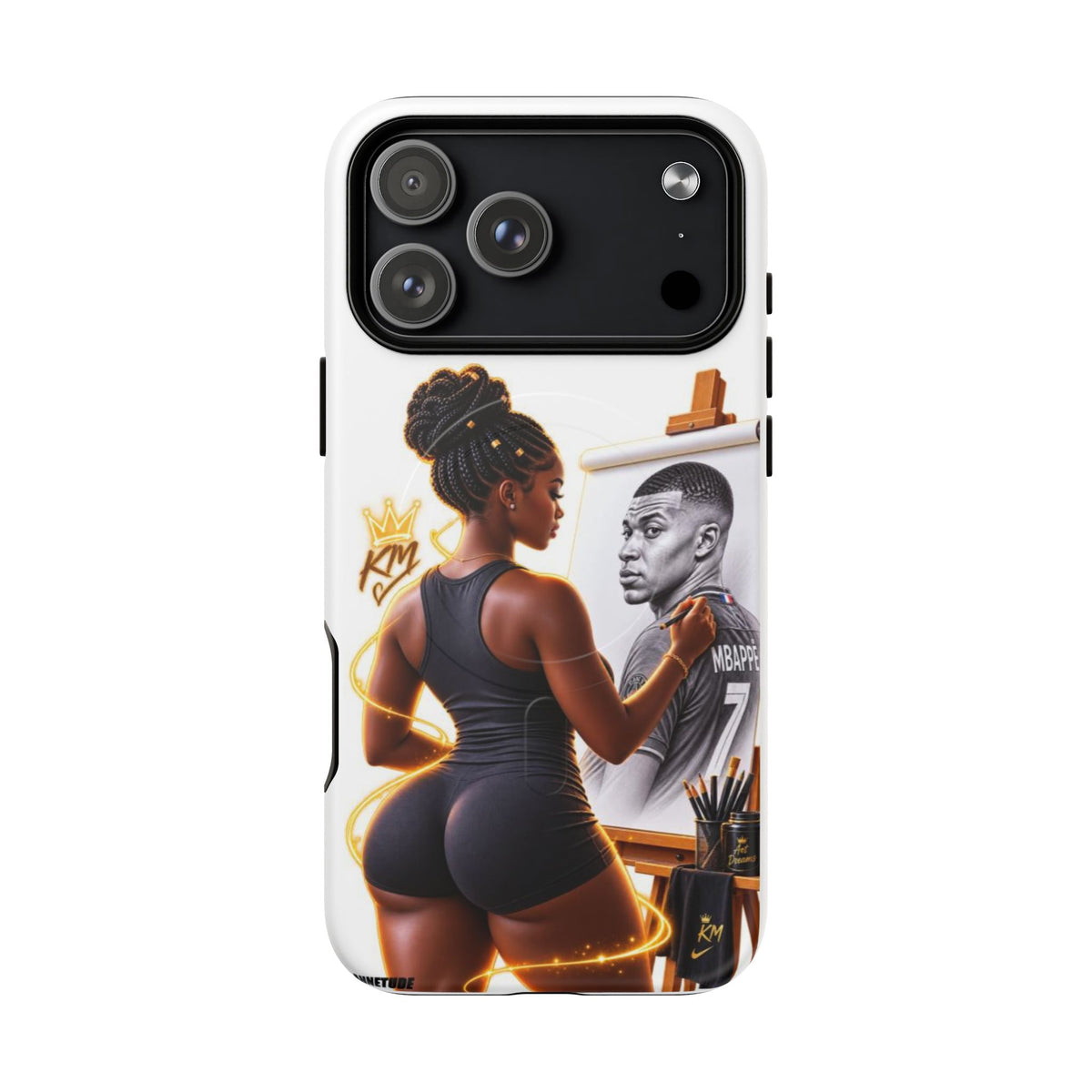 Tough Magnetic Case — Athletic Woman Painting Portrait Phone Cover (King Signature)