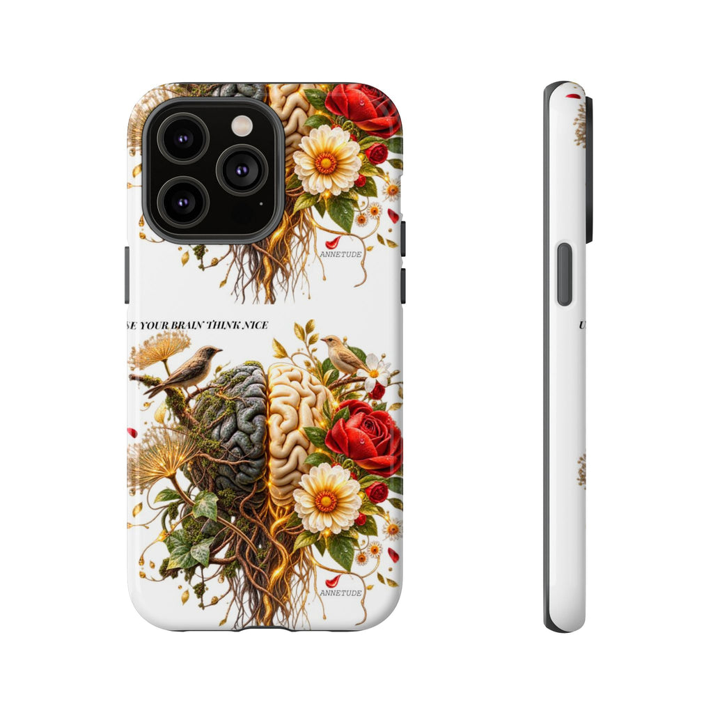 Phone Case — Floral Brain Illustration Protective Cover