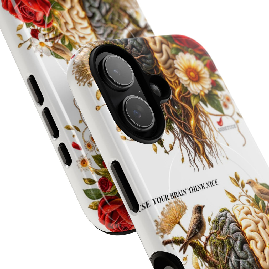 Phone Case — 'Use Your Brainy Think, Son' Floral Brain Magnetic Case