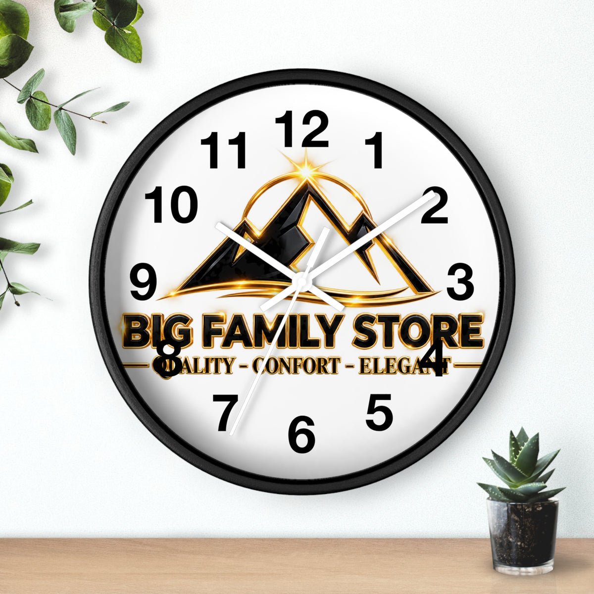 Big Family Store Logo Wall Clock — Elegant Branded Home Clock