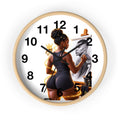 Artist Painting Wall Clock — Black Woman Portrait with Basketball Tribute