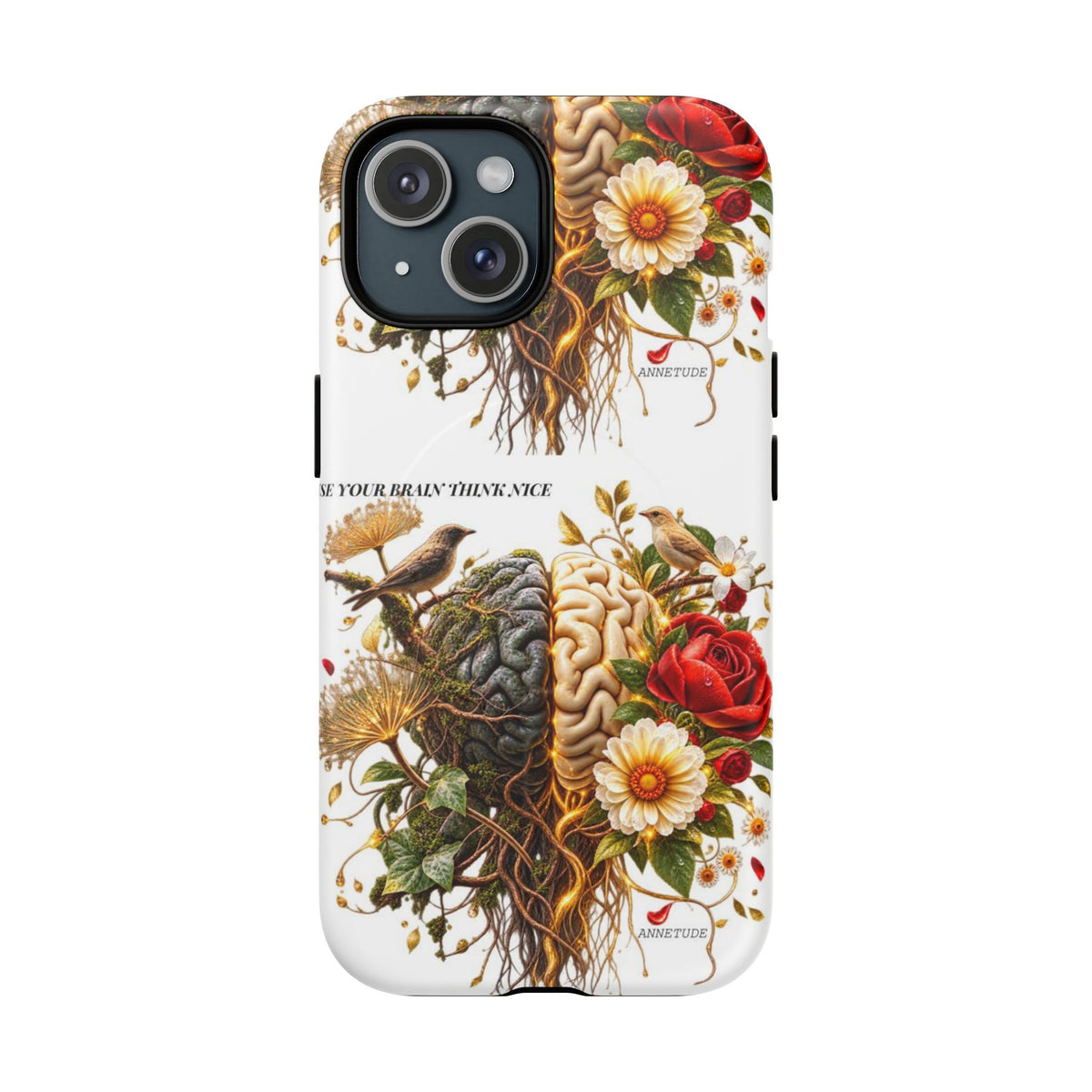 Phone Case — 'Use Your Brainy Think, Son' Floral Brain Magnetic Case