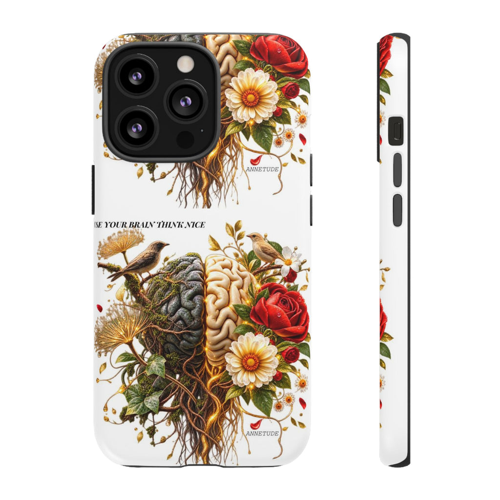 Phone Case — Floral Brain Illustration Protective Cover