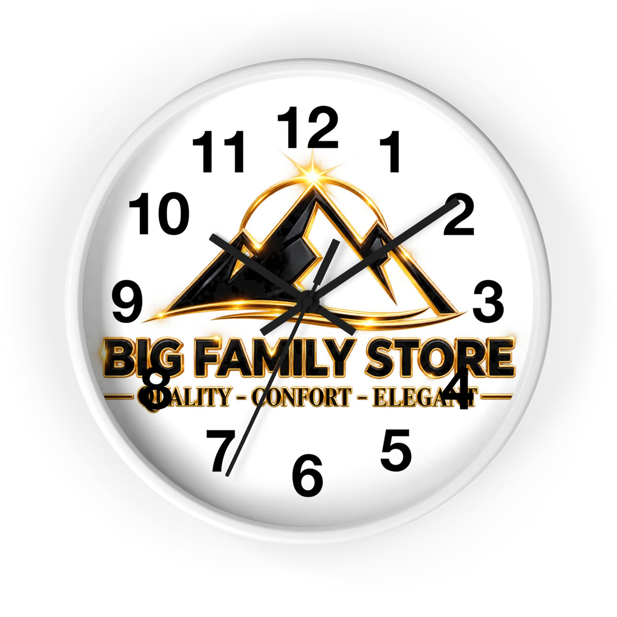 Big Family Store Logo Wall Clock — Elegant Branded Home Clock