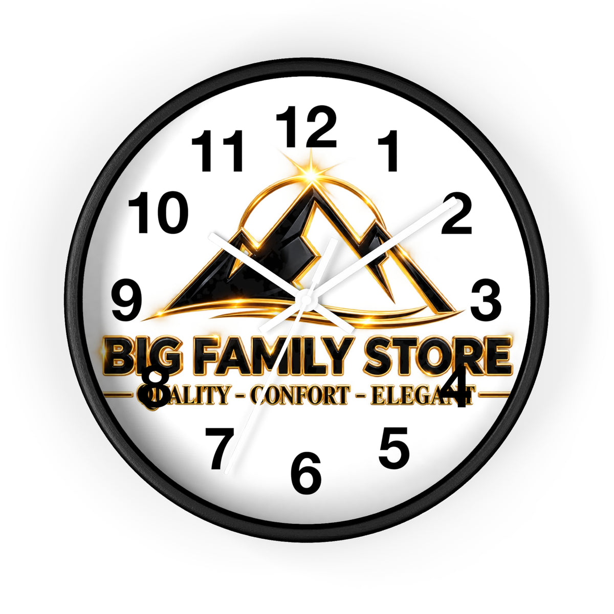 Big Family Store Logo Wall Clock — Elegant Branded Home Clock