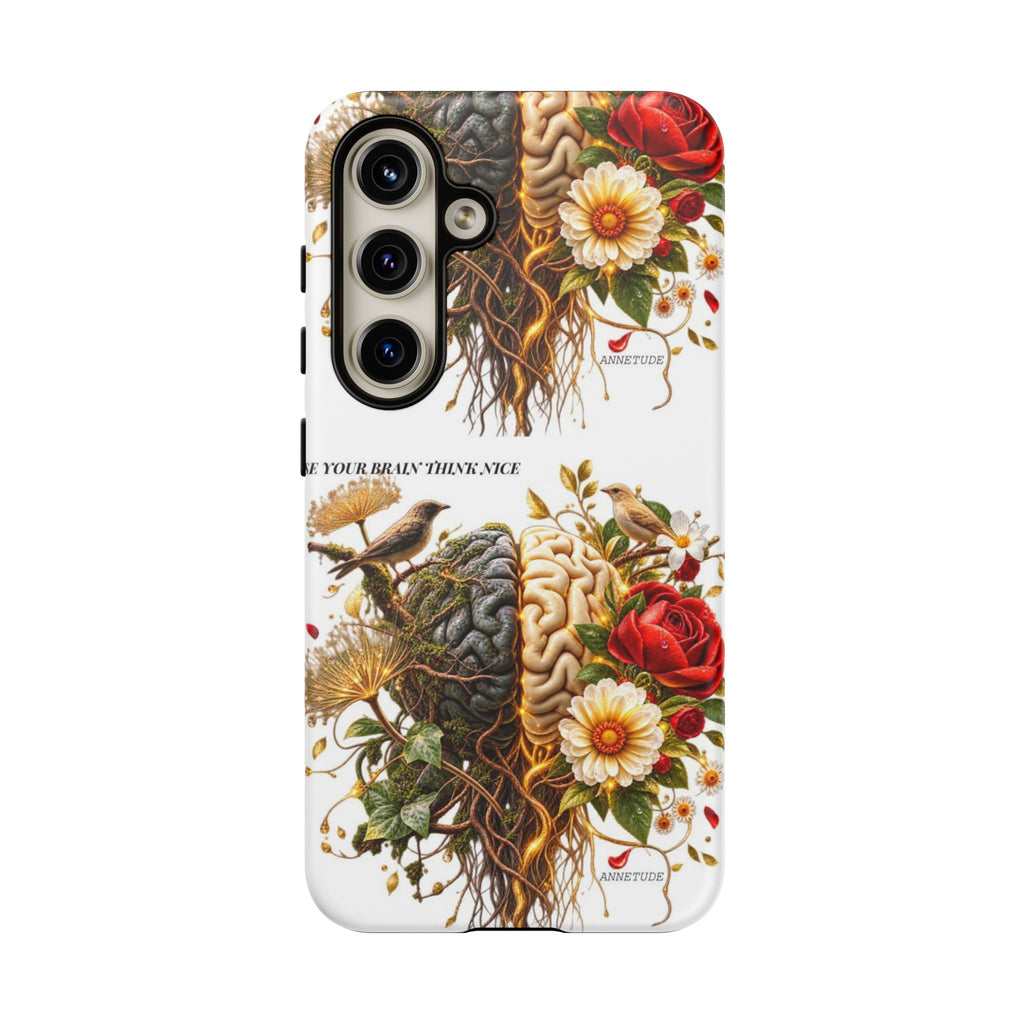 Phone Case — Floral Brain Illustration Protective Cover