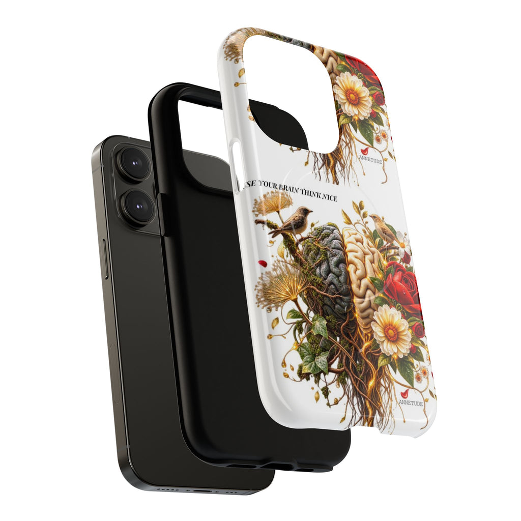 Phone Case — 'Use Your Brainy Think, Son' Floral Brain Magnetic Case