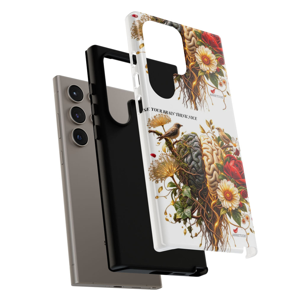 Phone Case — Floral Brain Illustration Protective Cover
