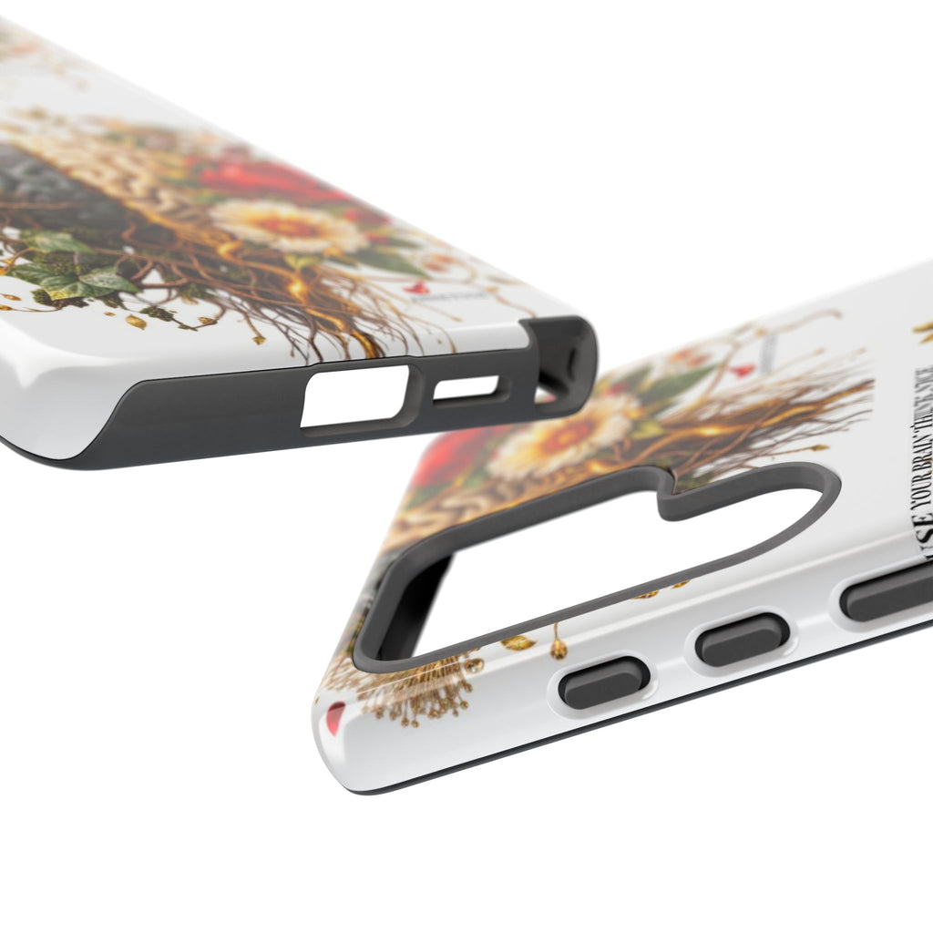 Phone Case — Floral Brain Illustration Protective Cover