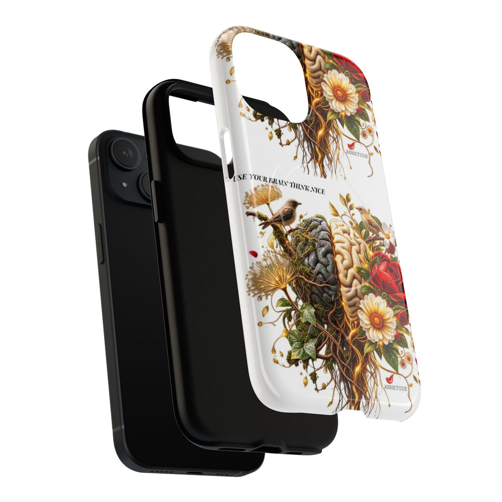 Phone Case — 'Use Your Brainy Think, Son' Floral Brain Magnetic Case
