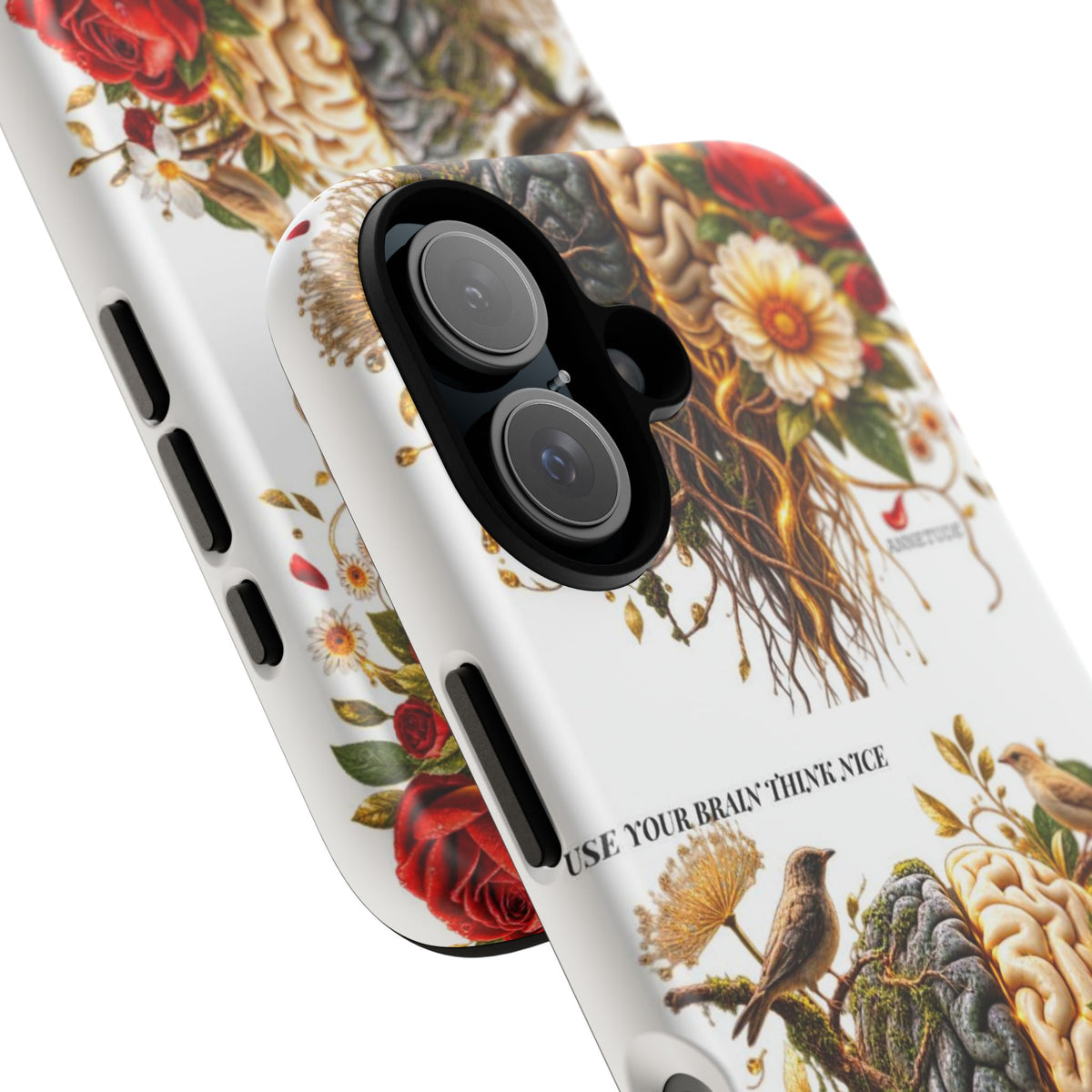 Phone Case — Floral Brain Illustration Protective Cover