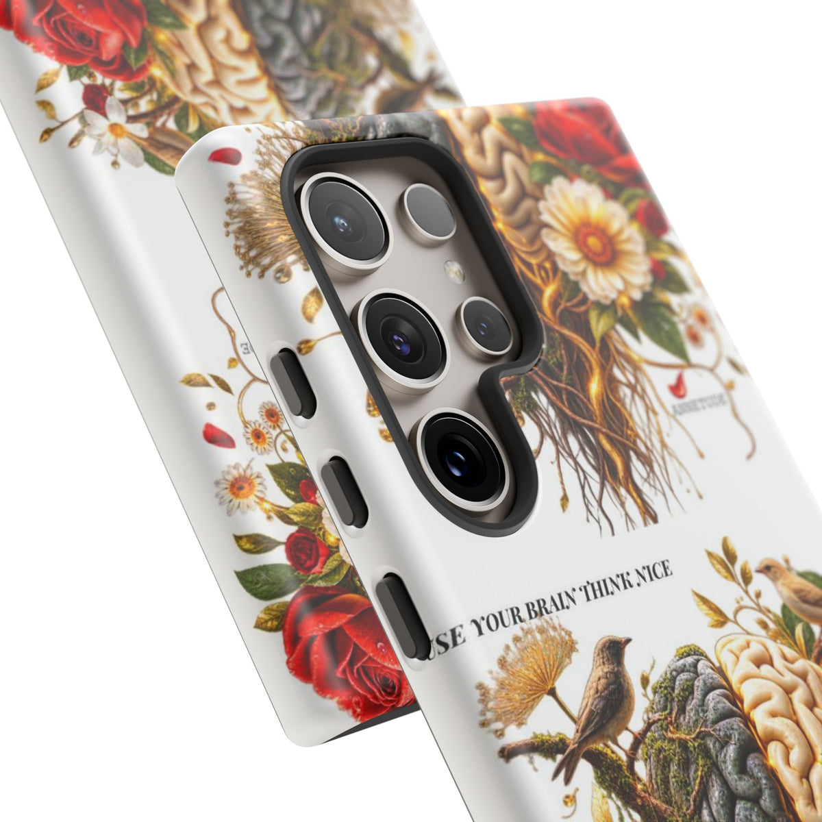Phone Case — Floral Brain Illustration Protective Cover