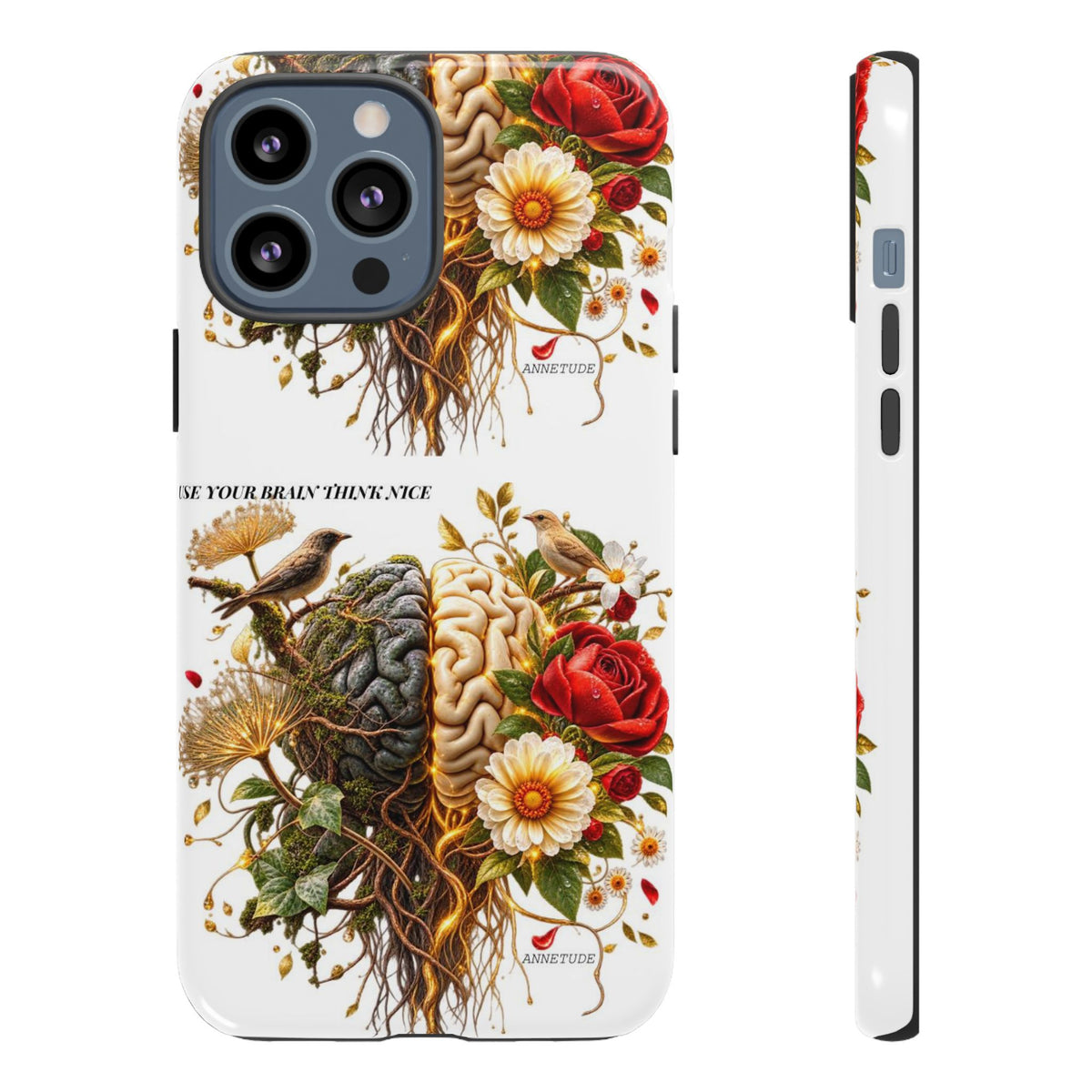 Phone Case — Floral Brain Illustration Protective Cover