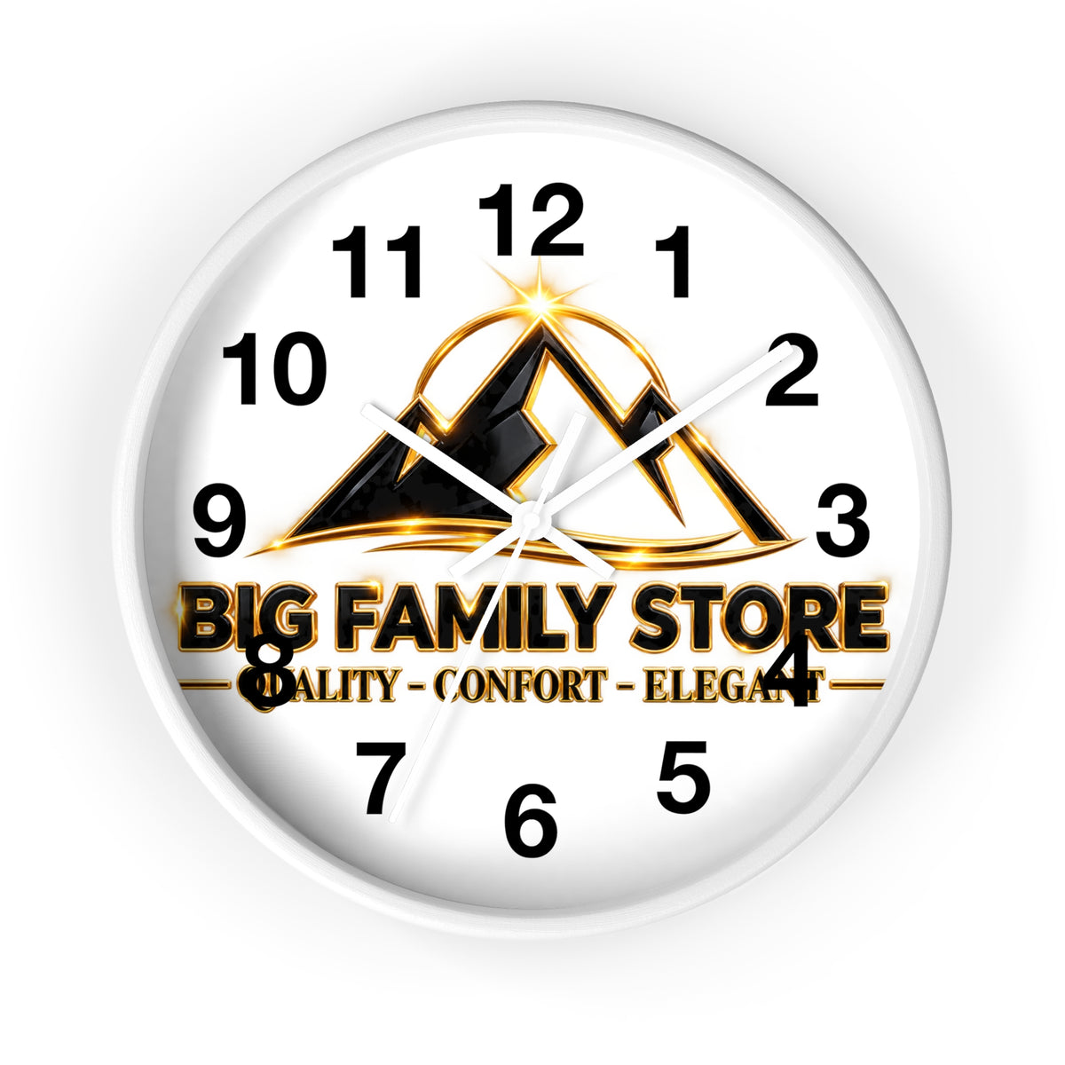Big Family Store Logo Wall Clock — Elegant Branded Home Clock