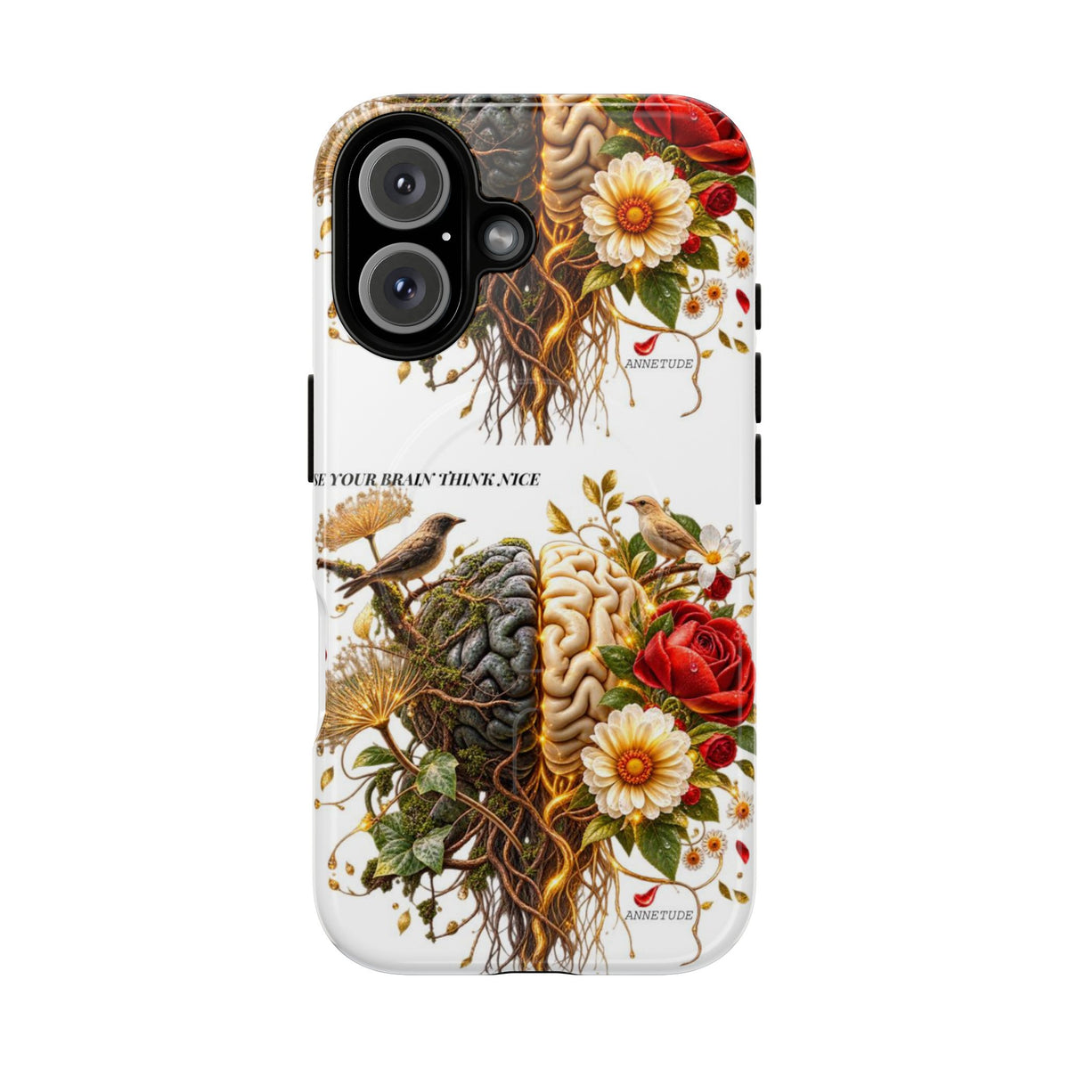 Phone Case — 'Use Your Brainy Think, Son' Floral Brain Magnetic Case