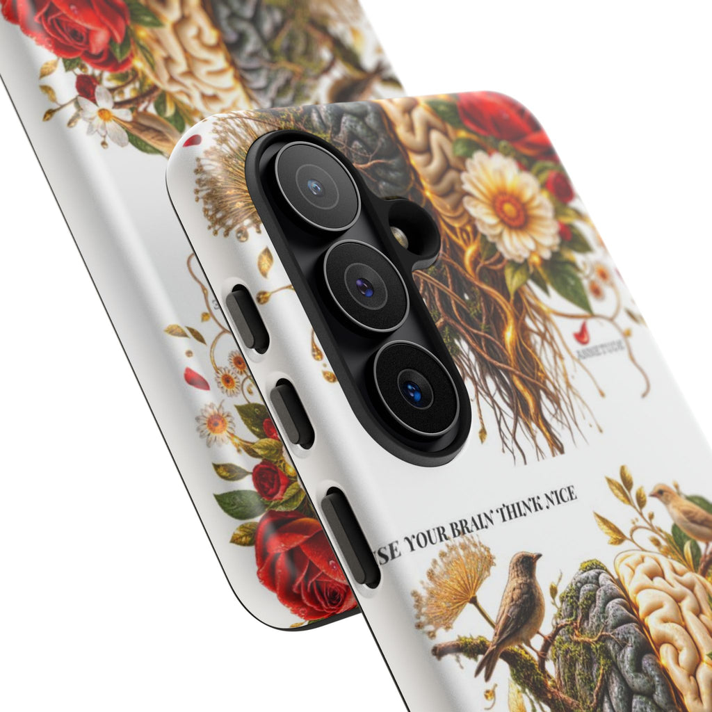 Phone Case — Floral Brain Illustration Protective Cover