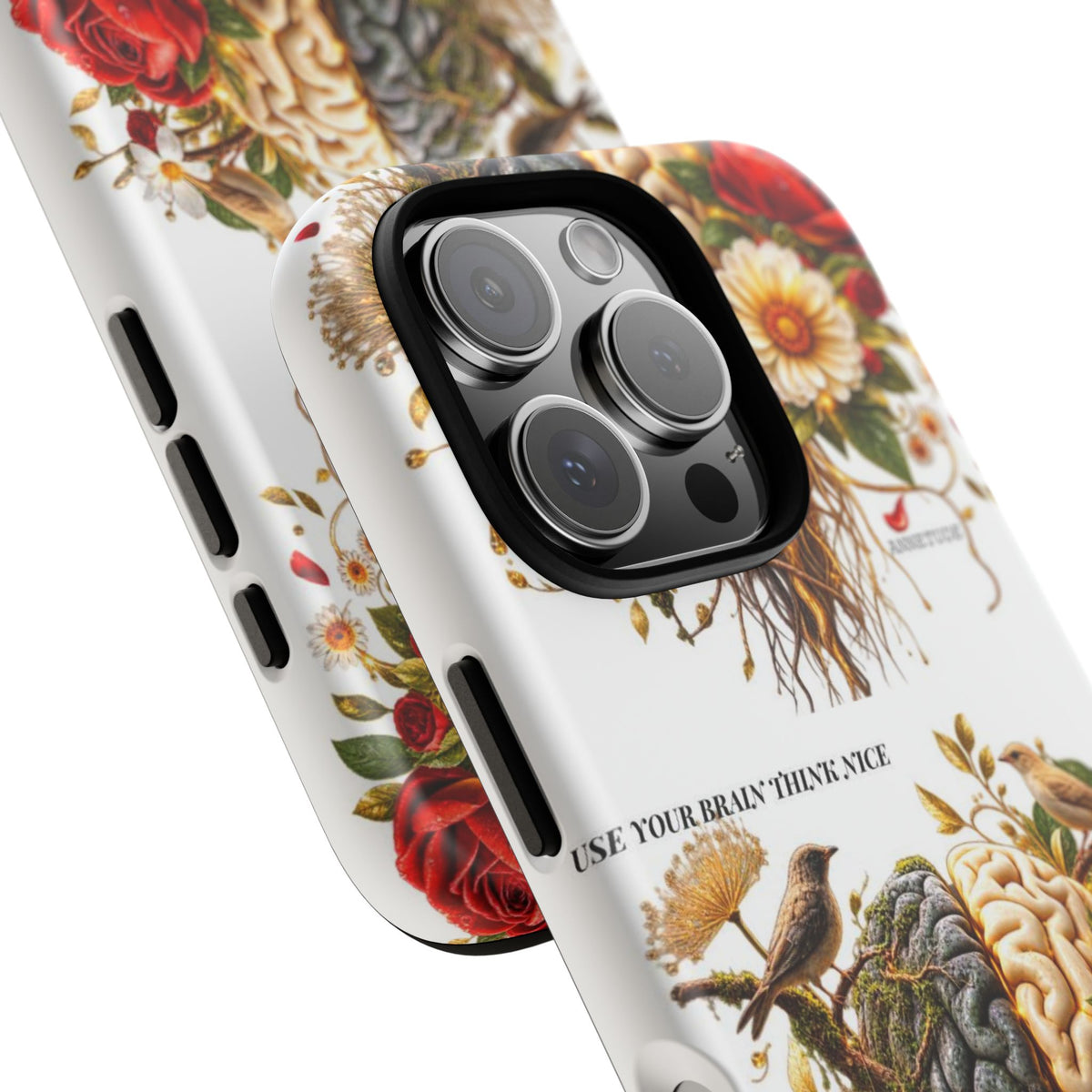 Phone Case — Floral Brain Illustration Protective Cover